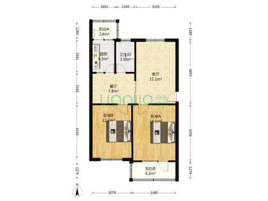 供电公司小区 2室2厅1卫 81平方