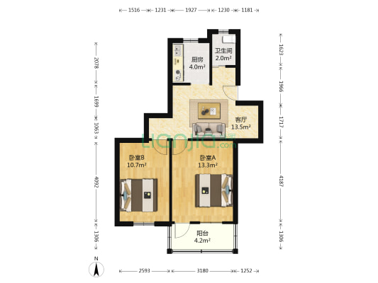 南秀村7号 2室1厅1卫 64平方