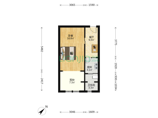 敦化路6弄 1室1厅1卫 36平方