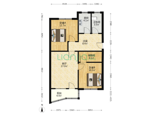 储备库家属院 2室1厅1卫 72平方