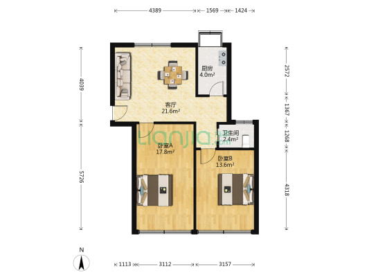 兴隆巷 2室1厅1卫 72平方