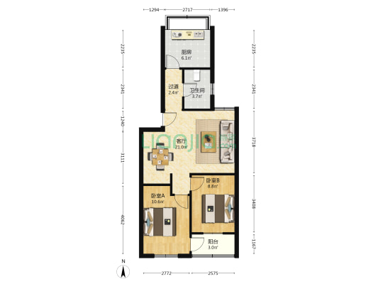 新村东路7号 2室1厅1卫 72平方
