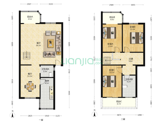 红墙巷49号 3室2厅2卫 127平方