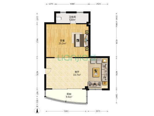 九小区 1室1厅1卫 115平方