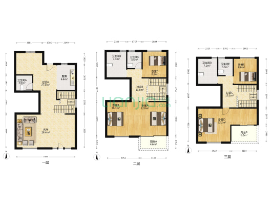 御香园 5室1厅5卫 264平方