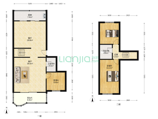 楼间距大，公摊小，集体供暖，居住舒适-户型图