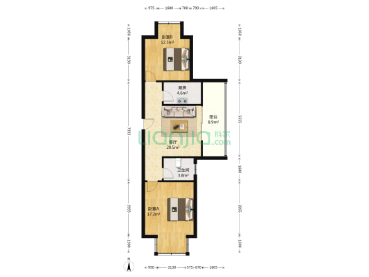 融域花园 2室1厅1卫 81平方