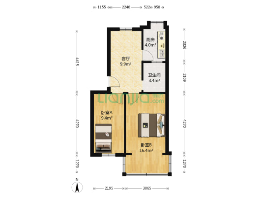 艮山西路 2室1厅1卫 52平方