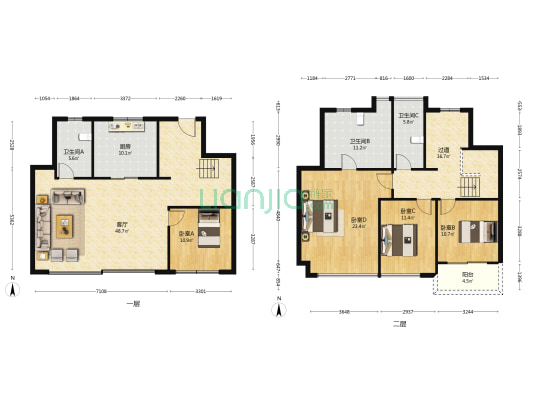 建发观唐府 4室1厅3卫 266平方