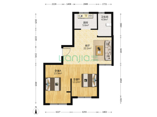 东邑家园 2室1厅1卫 0平方