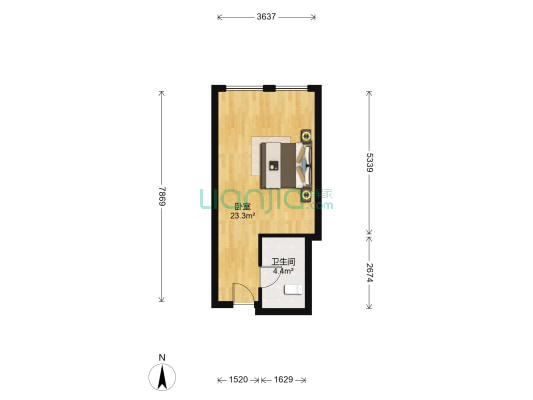 中央大厦 1室0厅1卫 48平方