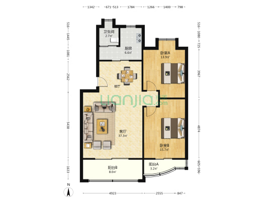 南钢北二路 2室1厅1卫 98平方