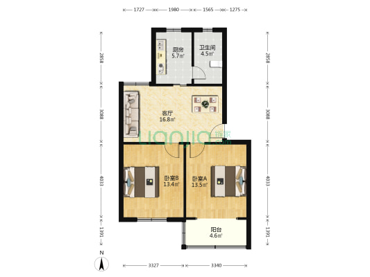 塔城路666弄 2室1厅1卫 74平方