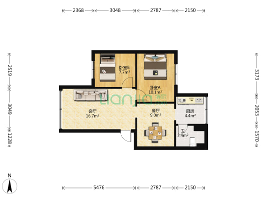 沙冲南路196号 2室2厅1卫 65平方
