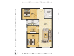 涿州高铁东站旁  紧凑型南向三居出售 采光好 户型方正-涿州高铁新干线户型图