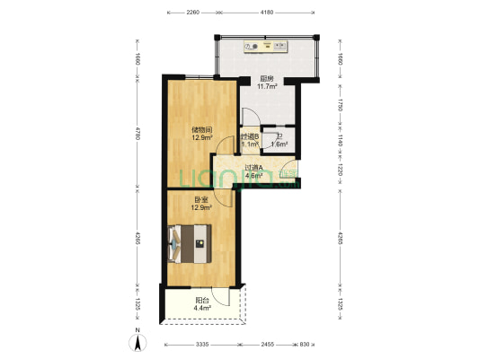 乐居场正街152号 1室0厅1卫 55平方