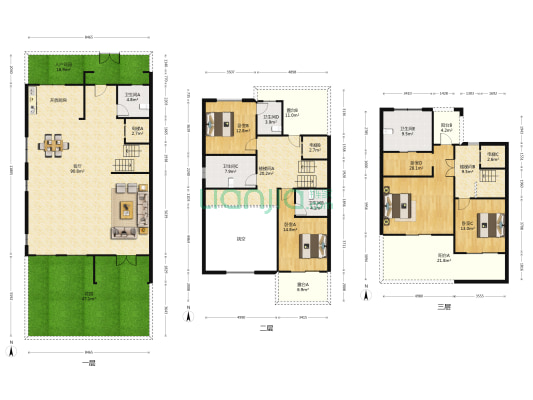 伟阳花园夏园 4室1厅5卫 324平方