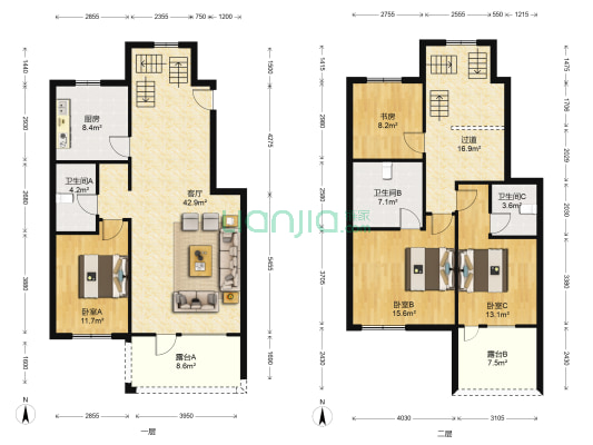 大运河孔雀城（盛运园3期） 4室1厅3卫 174平方
