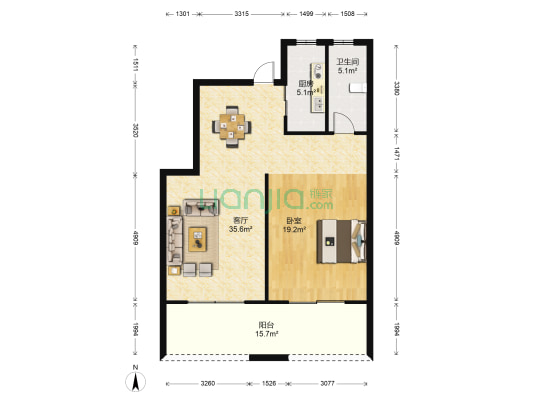 江南悦府 1室1厅1卫 89平方