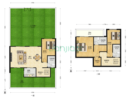 保利石象湖国际乡村俱乐部 3室1厅3卫 120平方