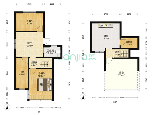 耀菩公寓 3室1厅1卫 63平方