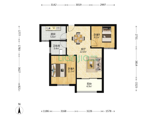 科成苑 2室1厅1卫 72平方