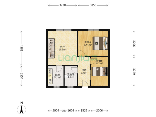 古楼街72-19号 2室1厅1卫 67平方