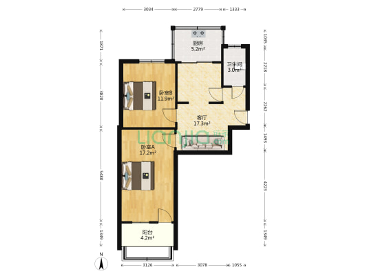 工业北路206号 2室1厅1卫 70平方
