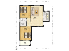 此房南北通透格局好，简装，拎包入住，交通便利-涿州名流美域户型图