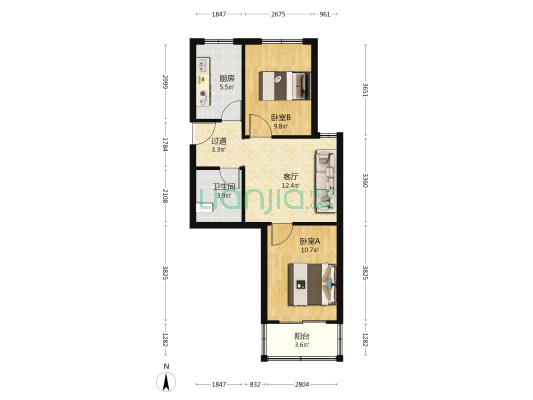 湛江里 2室1厅1卫 63平方