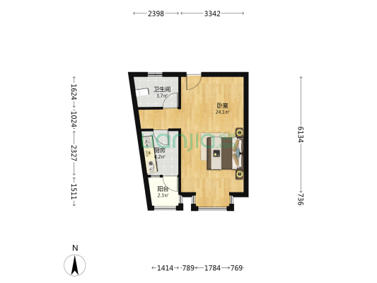 联达雅居一期 1室0厅1卫 41平方