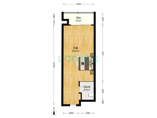 香山里 1室0厅1卫 57平方