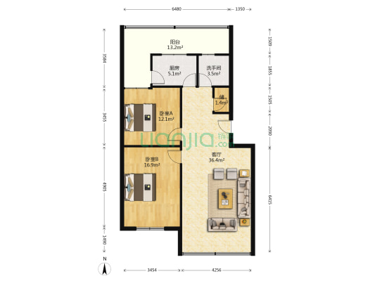 澳门路一段61号 2室1厅1卫 103平方