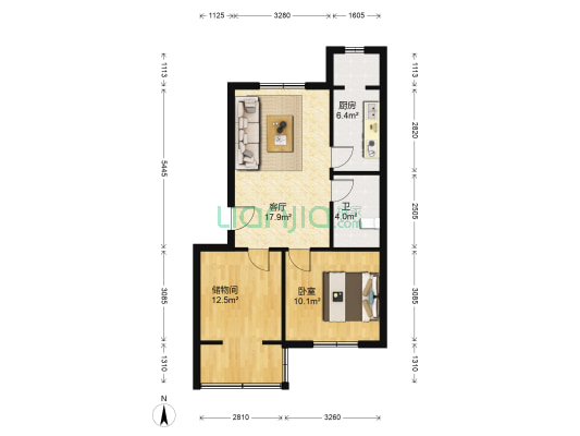 税华阁 1室1厅1卫 68平方