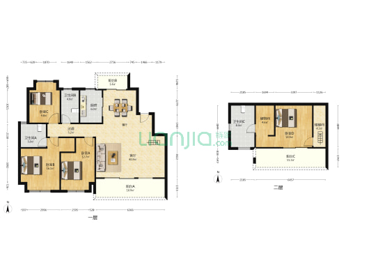 北宸壹号馨园 4室1厅3卫 172平方