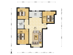 南北通透三局中楼层，户型方正，房本满五-涿州鸿坤理想湾北区户型图