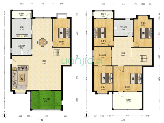钻石花苑 6室1厅2卫 267平方