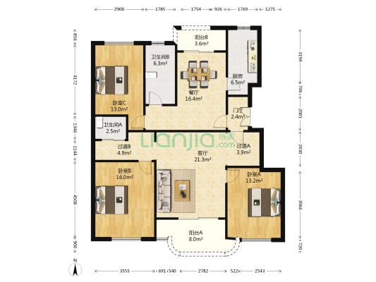 玺之湾 3室2厅2卫 134平方