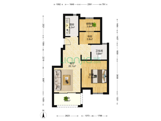 中南正荣海上明悦 2室1厅1卫 68平方