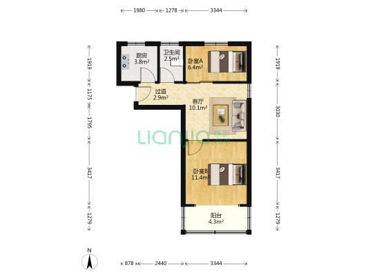 东妙峰庵 2室1厅1卫 48平方