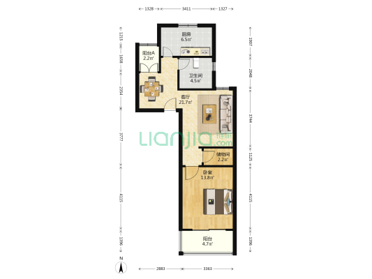 幽澜苑 1室1厅1卫 72平方