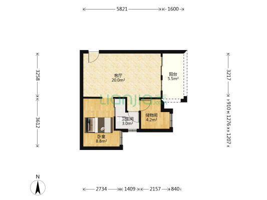 彩云居 1室1厅1卫 53平方