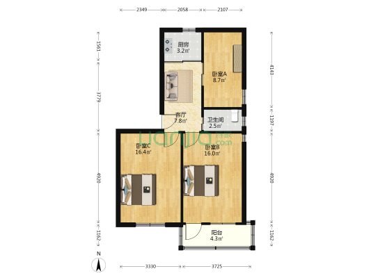 大儒巷散盘 3室1厅1卫 74平方