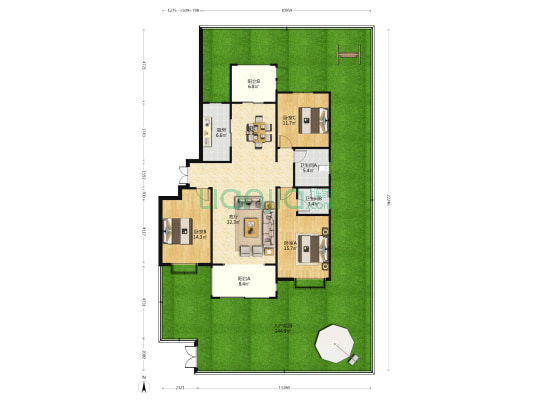 九龙府二期 3室2厅2卫 144平方