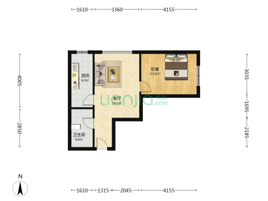 国泉城•翰林府 1室1厅1卫 61平方