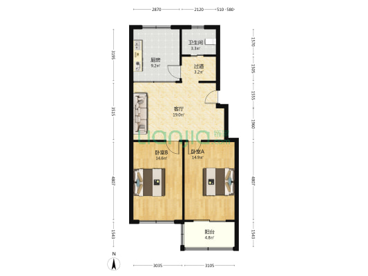东门新村 2室1厅1卫 83平方