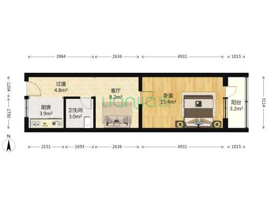 志新村 1室1厅1卫 51平方