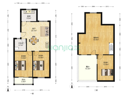 飞虹小区 3室1厅1卫 79平方