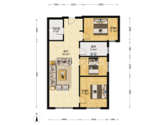 鸿坤理想湾，中等装修三居室，好位置，前边无遮挡-涿州鸿坤理想湾南区户型图