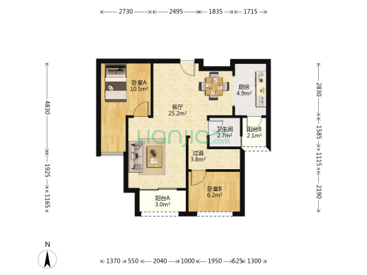 次新纯洋房小区，住家品质高，跃层洋房-户型图